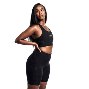 Women's Black Zebra Luxe Bra