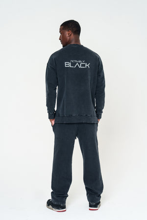 Unisex Actively Black Vintage Lifestyle Crewneck