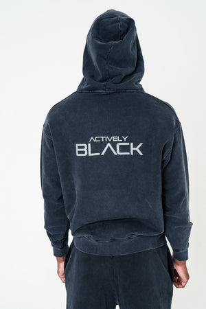 Unisex Actively Black Vintage Lifestyle Hoodie