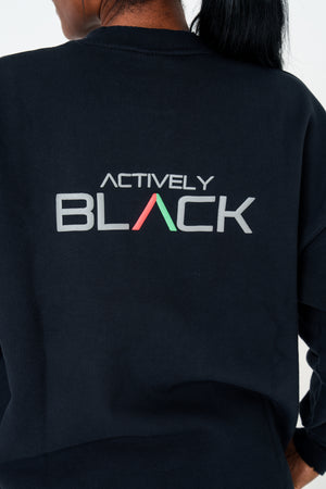 Unisex Actively Black Vintage Lifestyle Crewneck