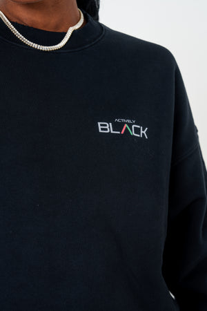 Unisex Actively Black Vintage Lifestyle Crewneck