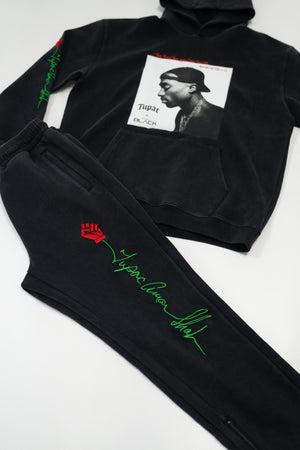 Unisex Tupac x Actively Black Signature Rose Hoodie