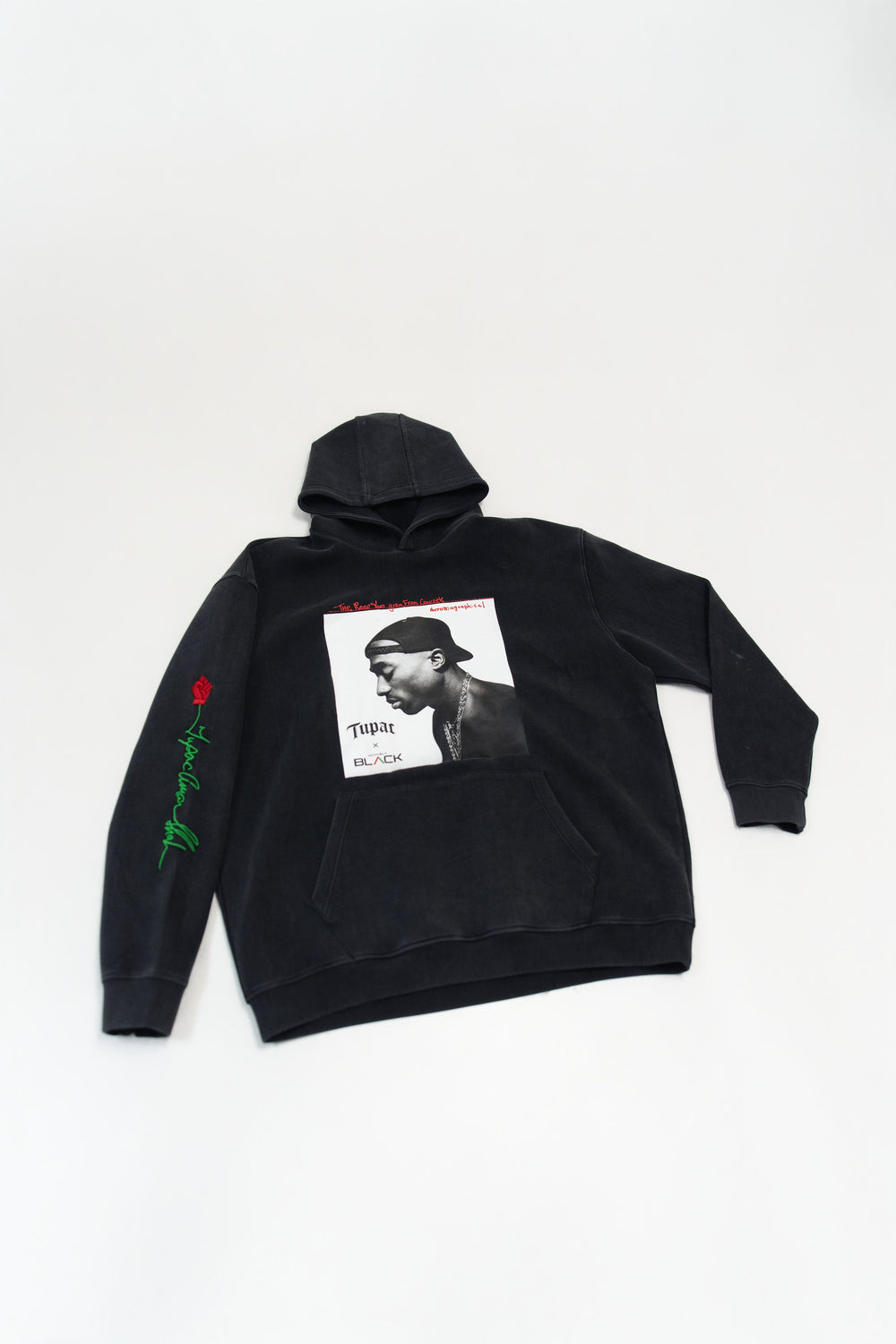 Unisex Tupac x Actively Black Signature Rose Hoodie