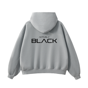 Actively Black Logo Vintage Washed Fleece Hoodie