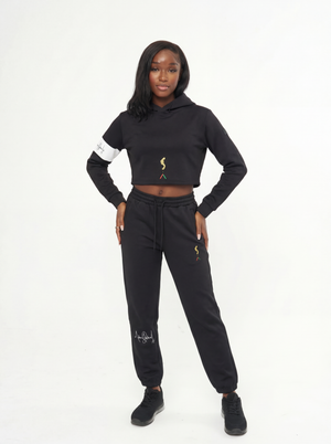 Michael Jackson x Actively Black Moonwalker Crop Hoodie