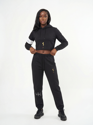Michael Jackson x Actively Black Moonwalker Crop Hoodie