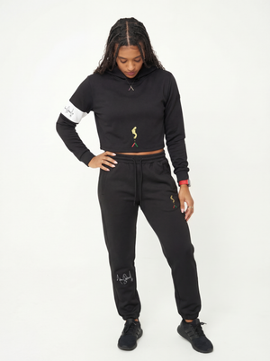 Michael Jackson x Actively Black Moonwalker Crop Hoodie
