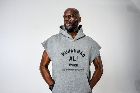 Men's Ali x Actively Black Cap Sleeve Hoodie