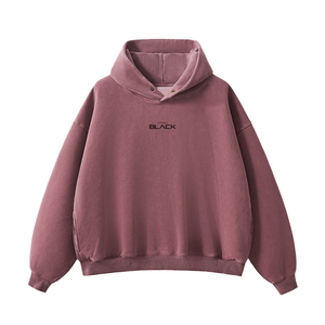 Actively Black Logo Vintage Washed Fleece Hoodie