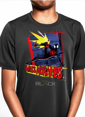 Miles Morales x Actively Black Web Shooter Shirt