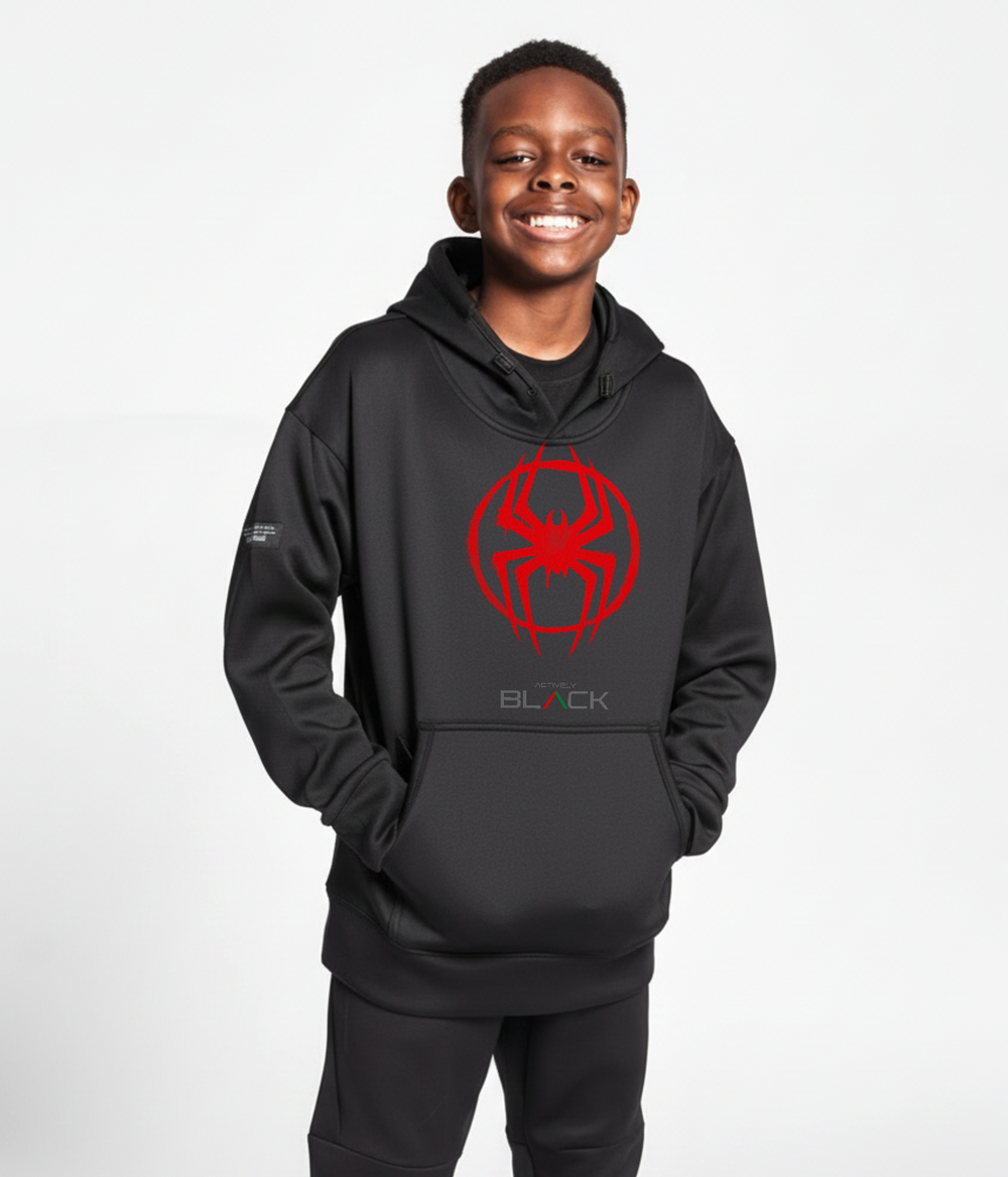 Miles Morales x Actively Black Logo Hoodie