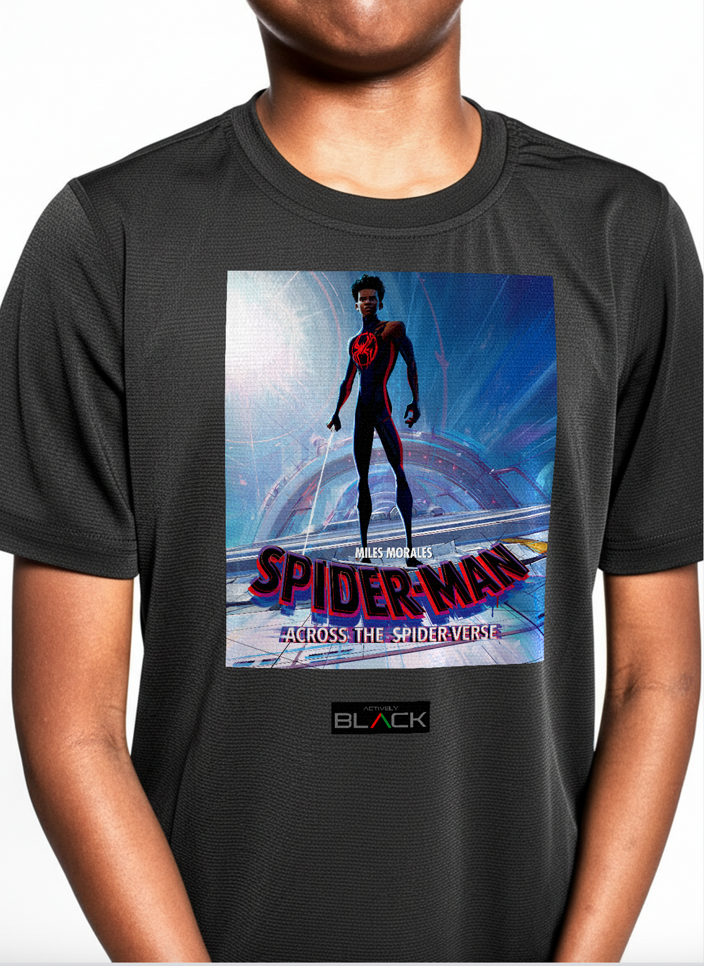 Miles Morales x Actively Black Poster Shirt