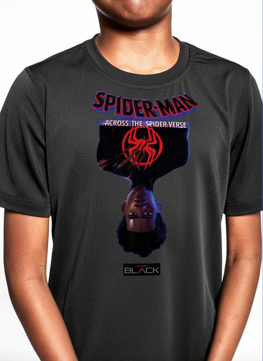 Miles Morales x Actively Black Upside Down Shirt