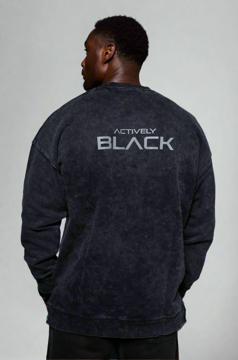 Unisex Actively Black Vintage Lifestyle Crewneck