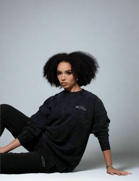 Unisex Actively Black Vintage Lifestyle Crewneck