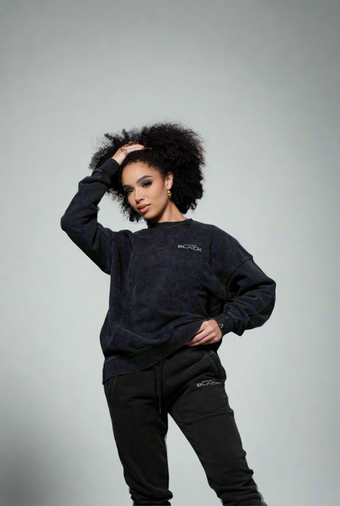 Unisex Actively Black Vintage Lifestyle Crewneck