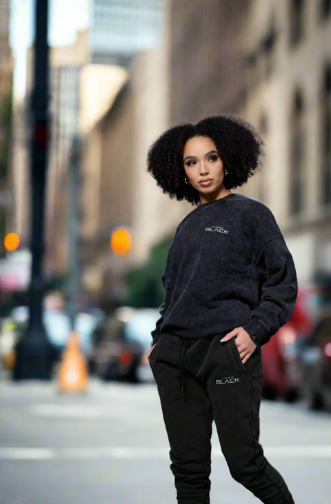 Unisex Actively Black Vintage Lifestyle Crewneck