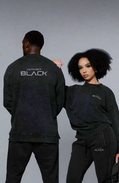 Unisex Actively Black Vintage Lifestyle Crewneck