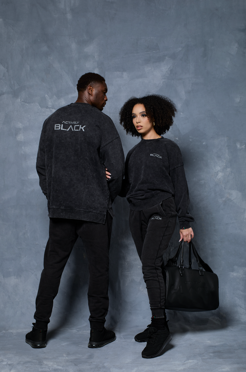 Unisex Actively Black Vintage Lifestyle Crewneck