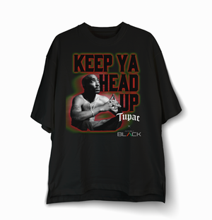 Tupac x Actively Black Keep Ya Head Up Tee