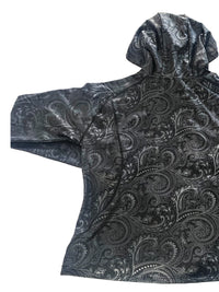 Women's Black Paisley Zipper Hoodie