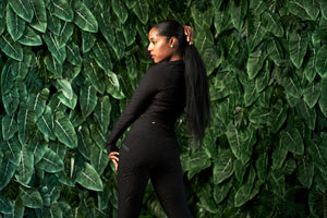 Women's Black Zebra Luxe Tights