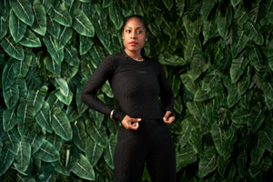 Women's Black Zebra Luxe Longsleeve Crop Shirt