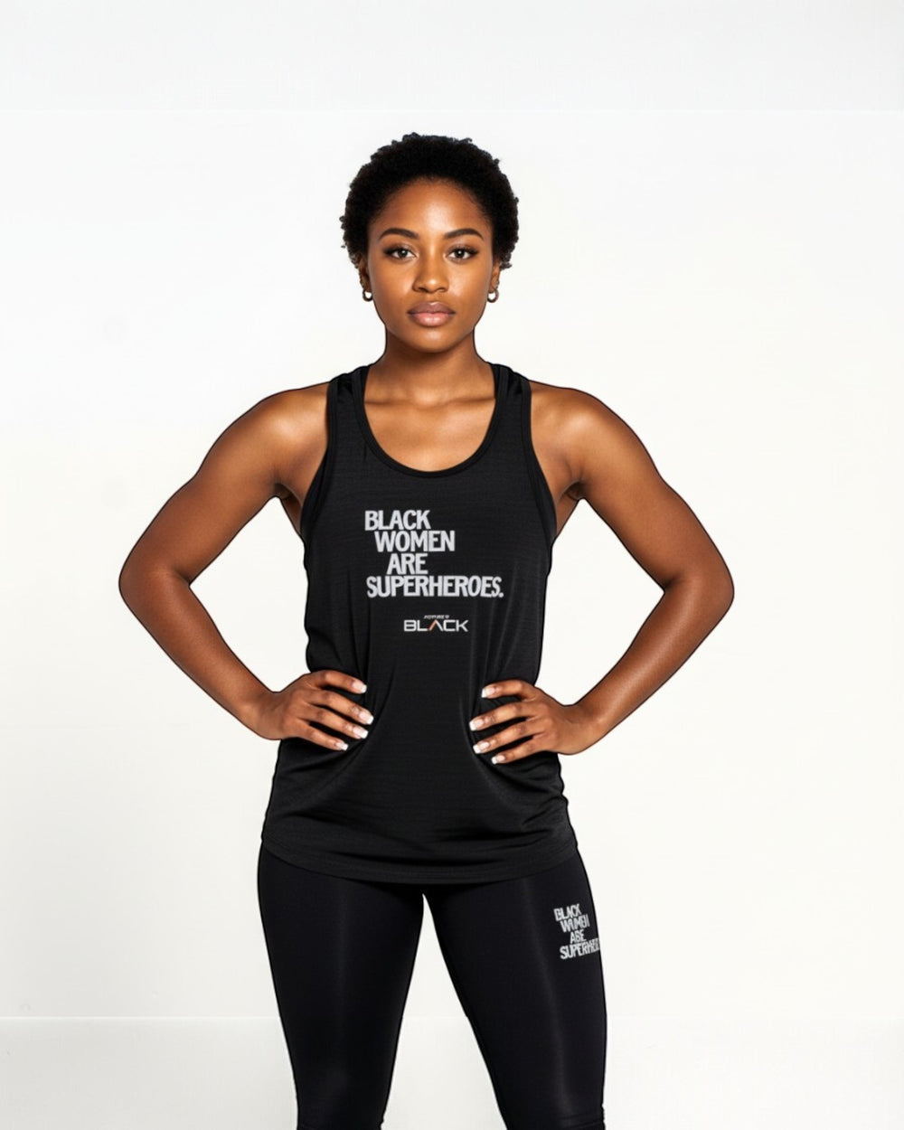 Actively Black Athleisure Wear black performance tank top with