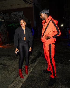 Actively Black Red Windbreaker Pants