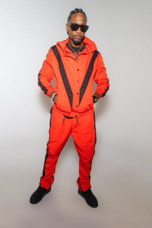 Actively Black Red Windbreaker Pants