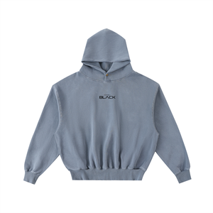 Actively Black Logo Vintage Washed Fleece Hoodie