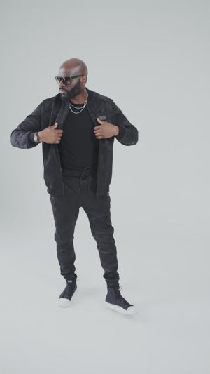Men's Black Camo Luxe Bomber