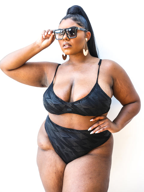 Actively Black High Waisted Swim Bottom