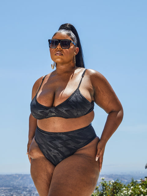 Actively Black High Waisted Swim Bottom