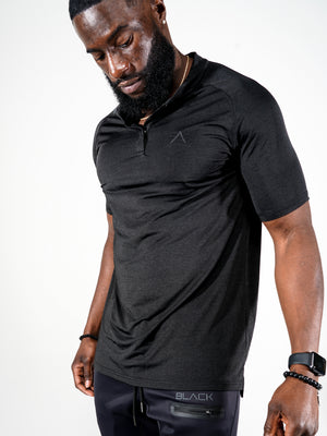 Men's Black Marble Performance Polo