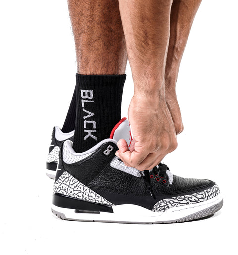 Actively Black Performance Crew Socks