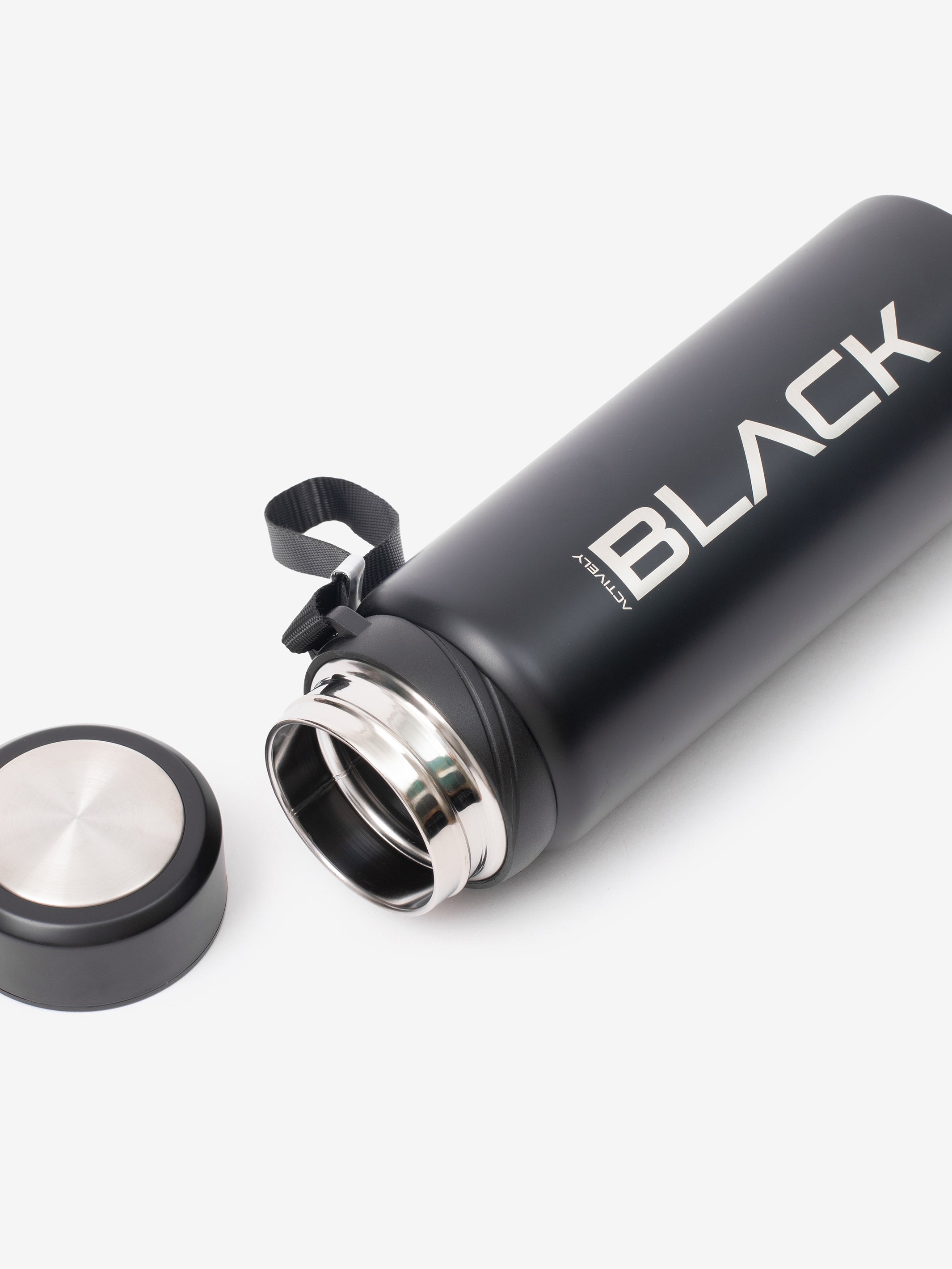 Actively Black Stainless Steel Sports Bottle 2.0