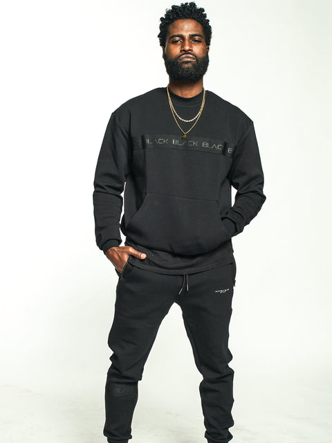 Men's Black Band Luxe Crewneck