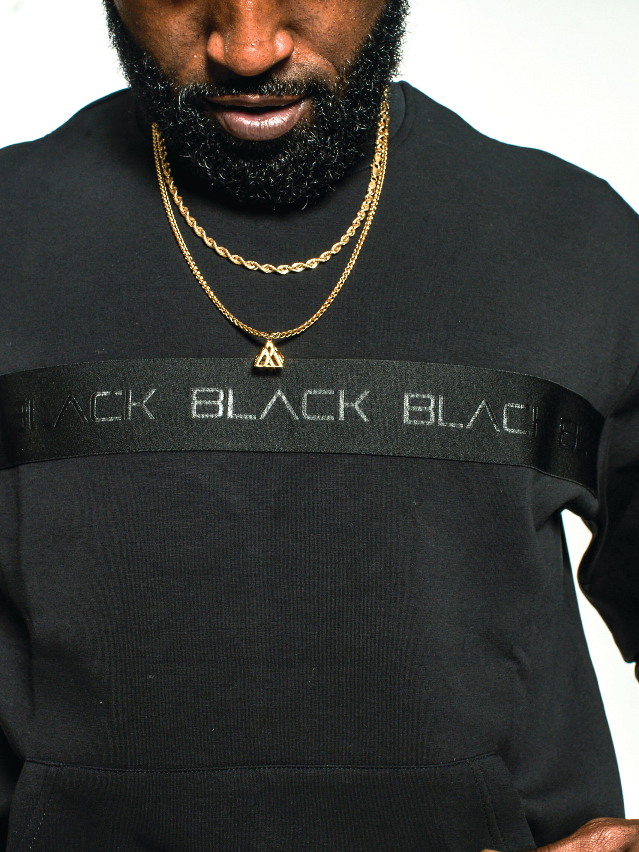 Men's Black Band Luxe Crewneck