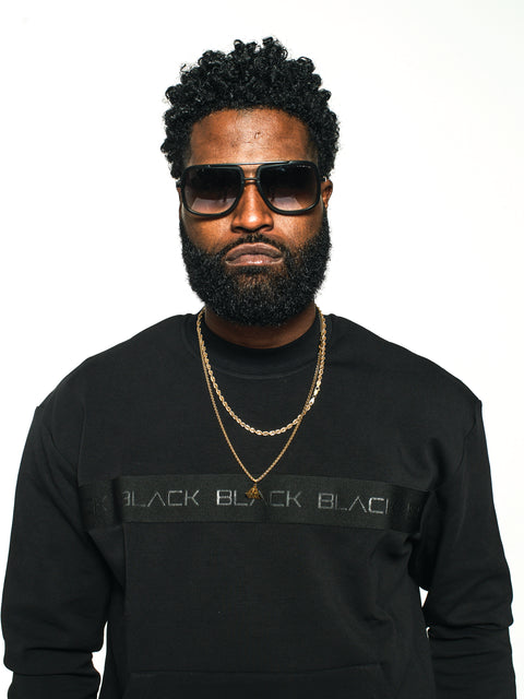 Men's Black Band Luxe Crewneck