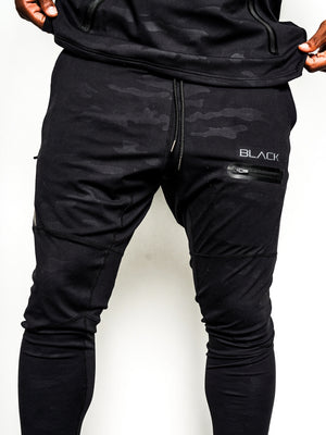 Men's Black Camo Performance Joggers