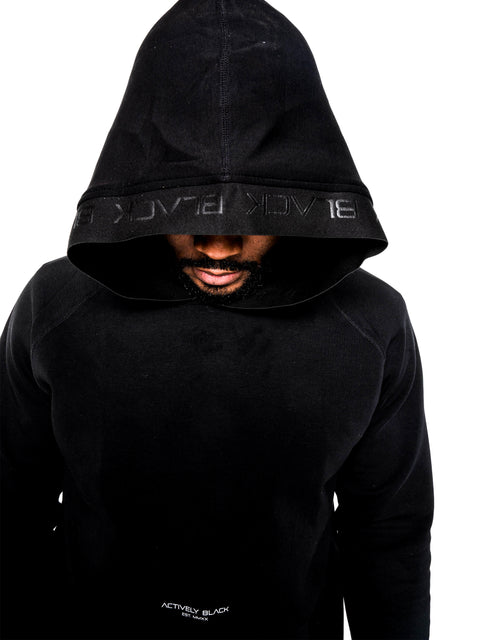 Men's Black Band Luxe Hoodie