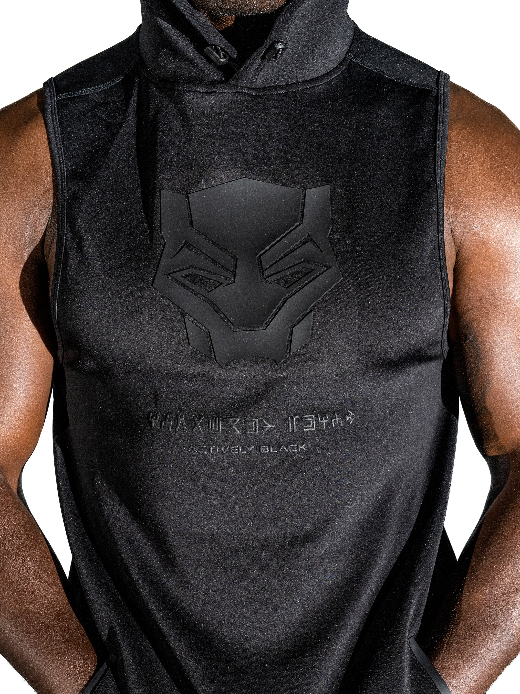 Men s Wakanda Athletics Panther Sleeveless Hoodie Actively Black Athleisure Wear