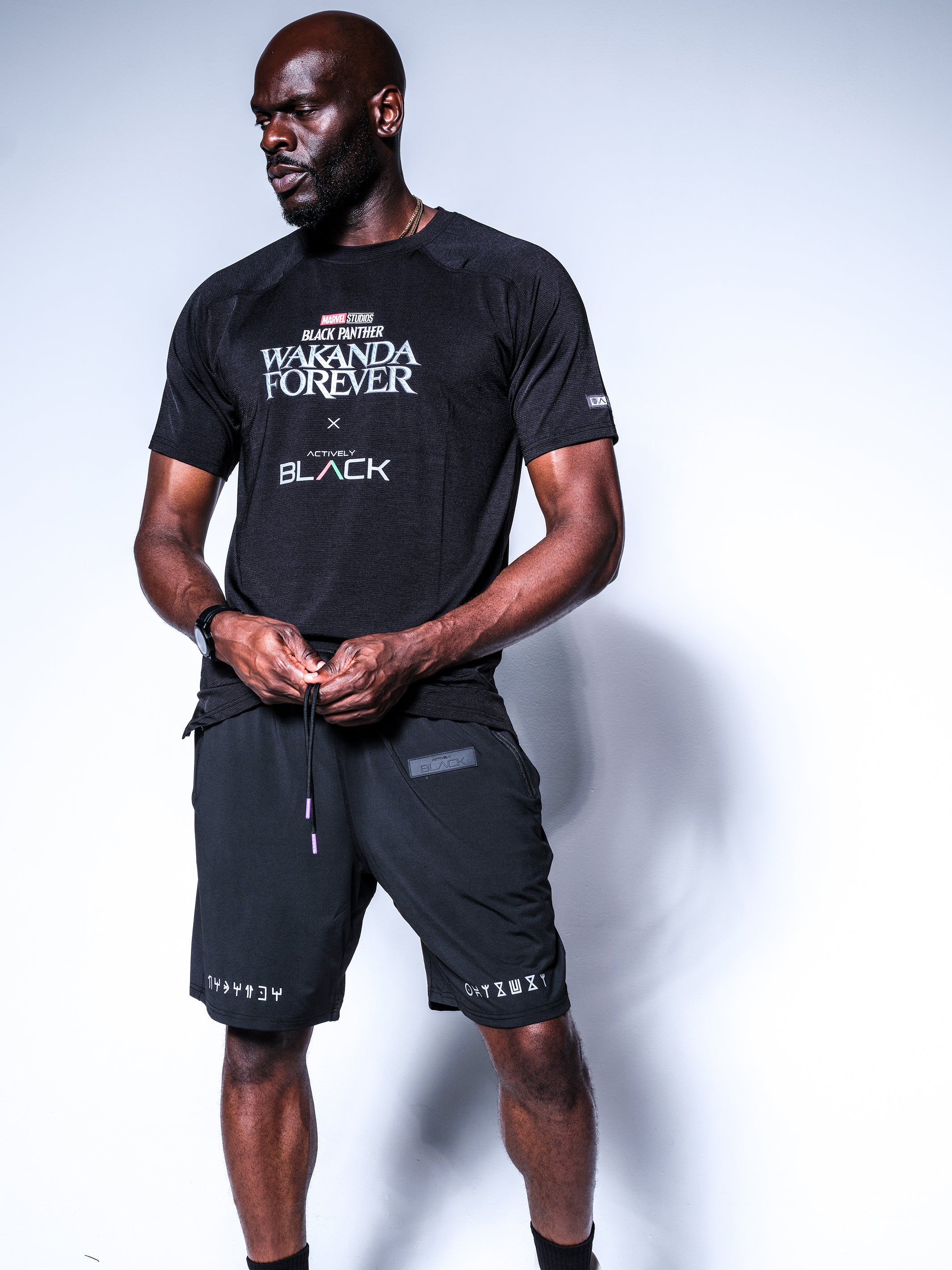 Wakanda Forever x Actively Black Merch Shorts