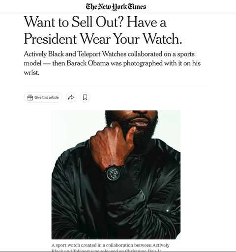 Men's Actively Black x Teleport Watch