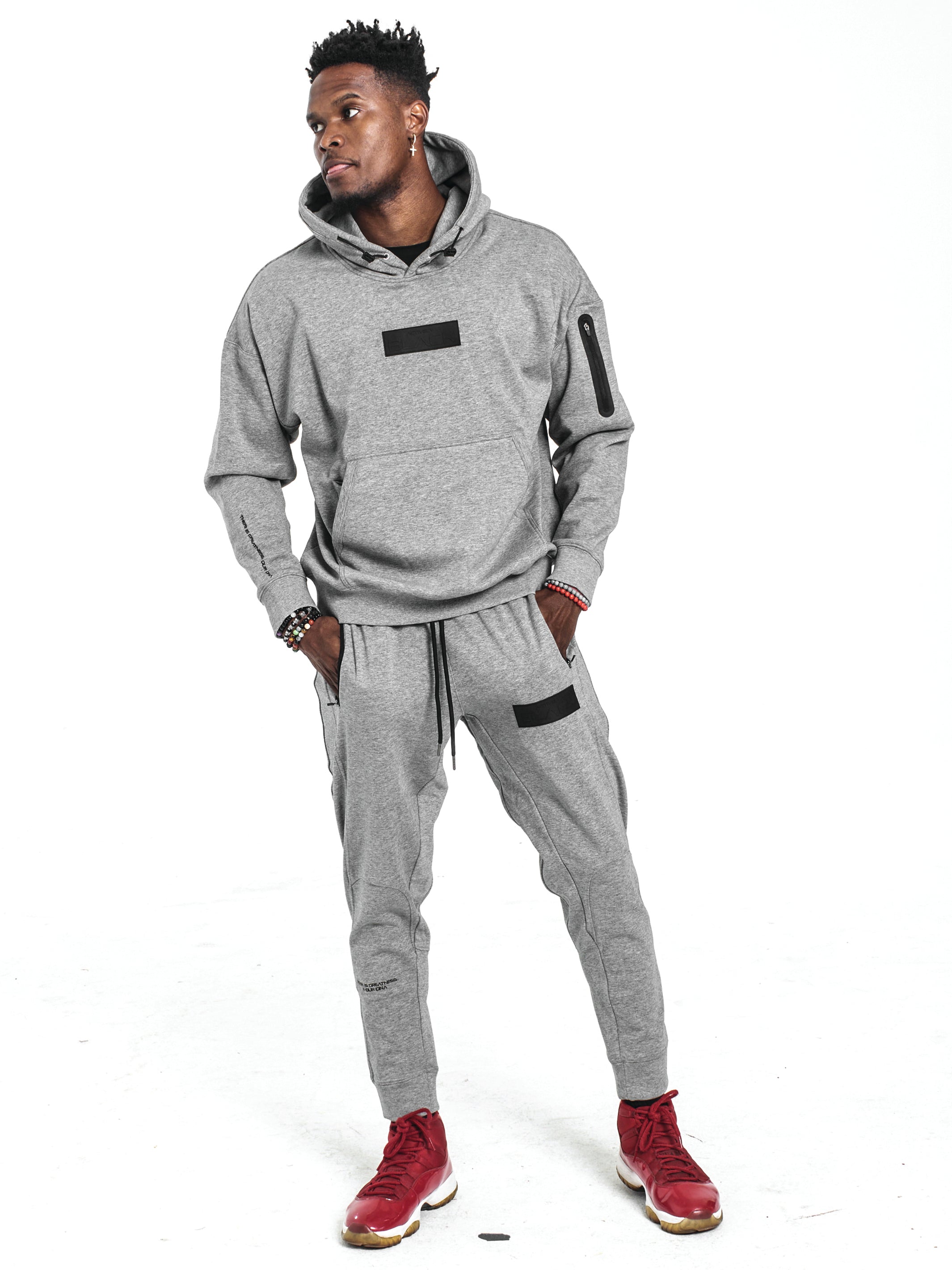Grey Sweatpants with rubberized patch