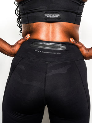 Women's Black Camo Biker Shorts