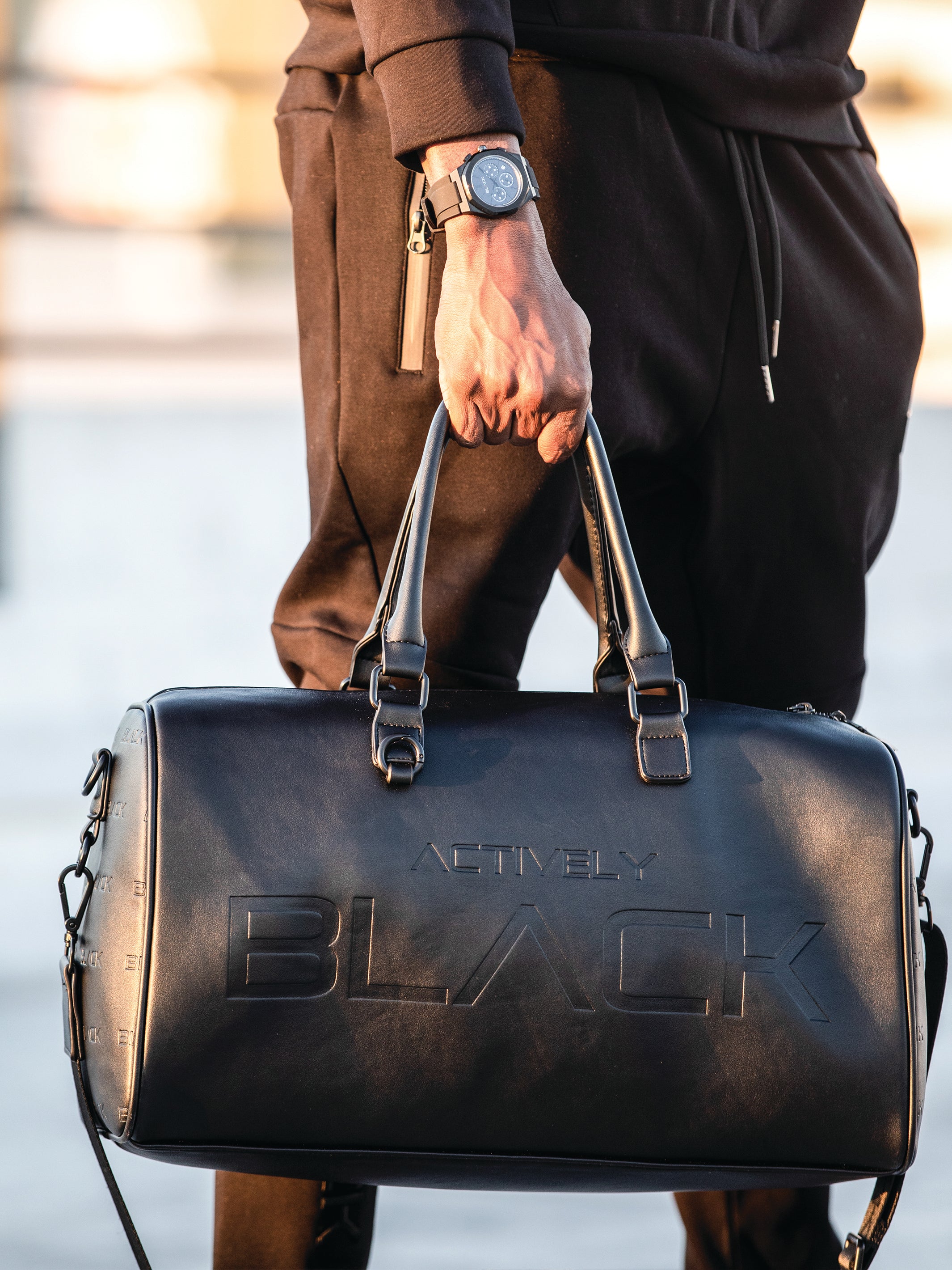 Black Luxe Everything Travel Tote