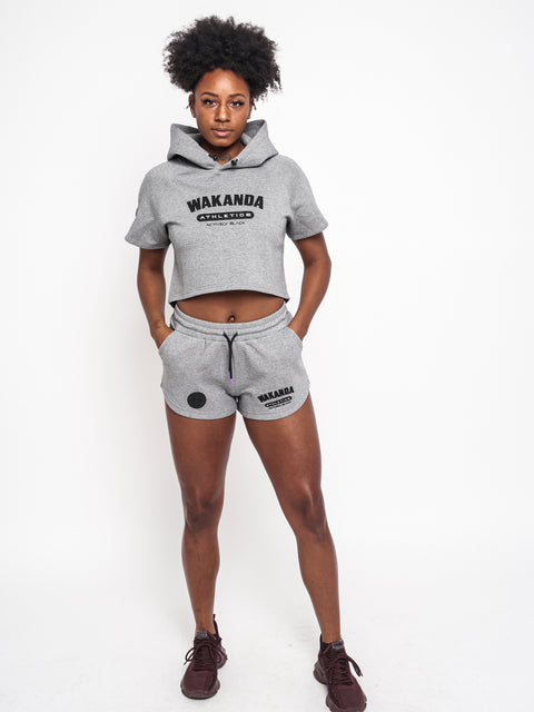 Women's Wakanda Athletics Classic Short Sleeve Crop Hoodie