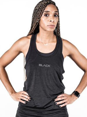 Women's Black Marble Performance Tank